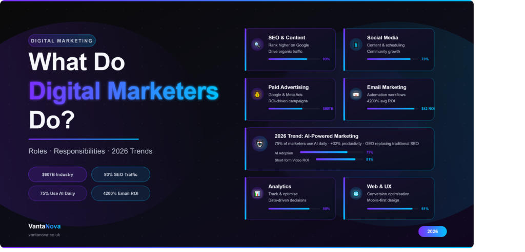 Role and responsibilities of digital marketers