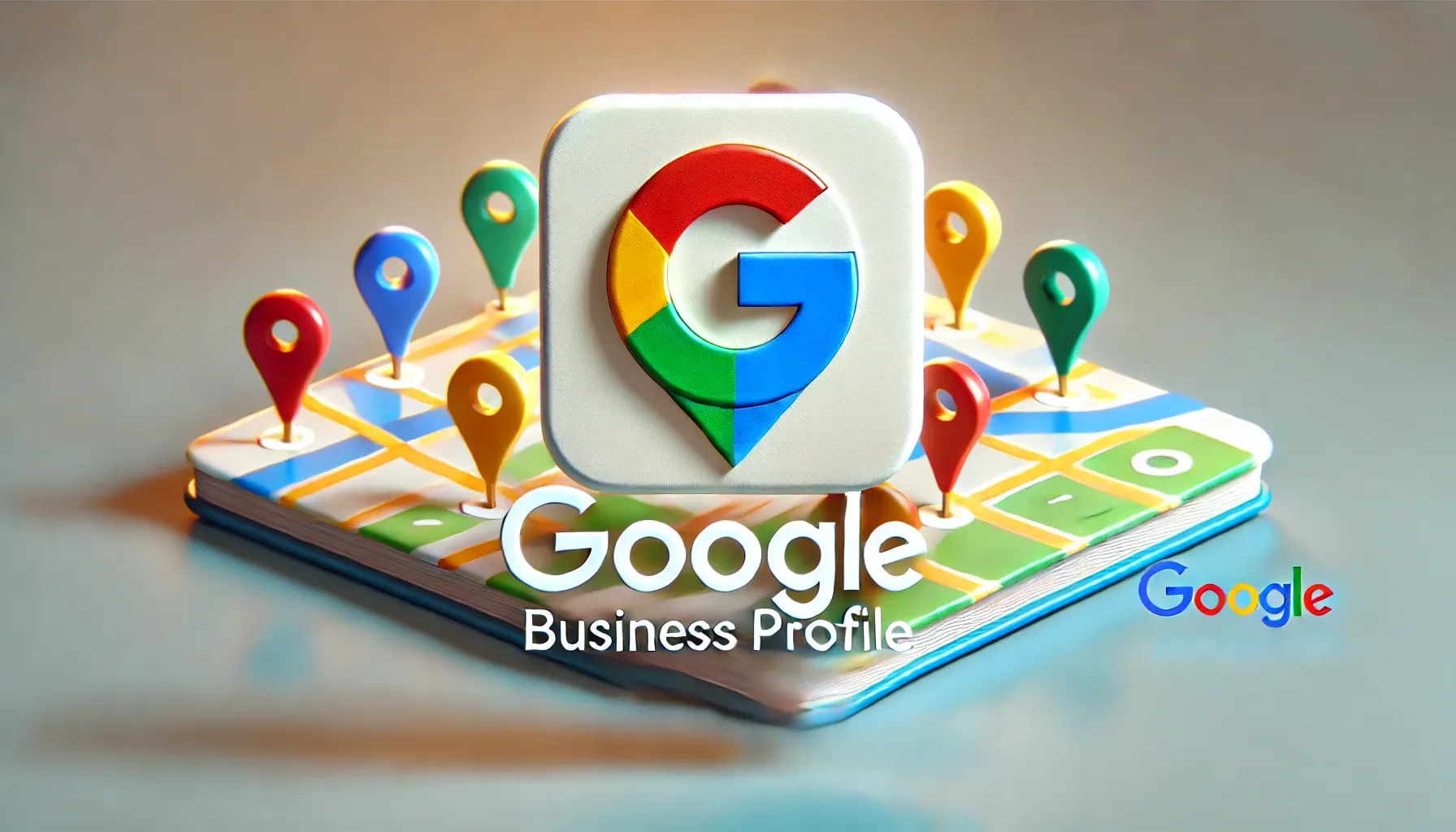 Google Business Profile on the local map with location pins